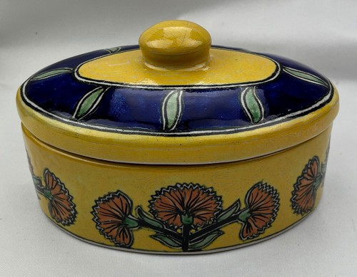 Uriarte Talavera Puebla Puerto Vallarta Oval Lidded Trinket Dish 15x9.5x9cm - Bild 1 von 7
