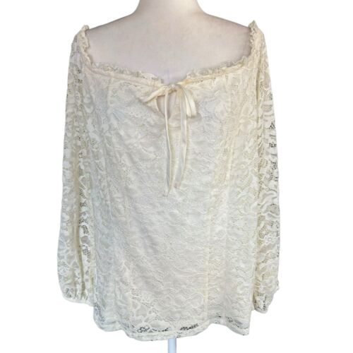 Torrid Stretch Lace Off Shoulder Corset Seamed Top Office Siren 1 Romantic NWT