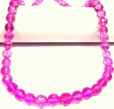Extremely Rare~Pink Sapphire Faceted Round Beads Sparkling AAAA+ Strand Beads.