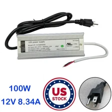 100W LED Light Strip Waterproof Transformer Power Supply Adapter LED Driver US
