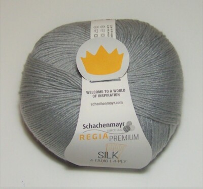 100gm ball Regia Premium SILK BLEND 4ply Fingering Sock yarn #00051 SILBERBLAU
