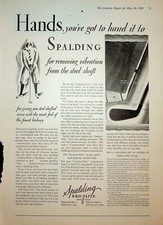 Original 1929 Spalding Ad: Golf; Kro Flite; Hands