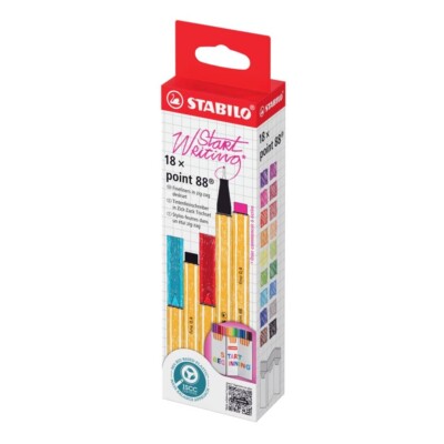 STABILO Point 88 - 18er Set Tischset Zick-Zack