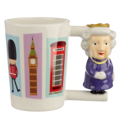 THE QUEEN GRIFF 3D STIL LONDON KAFFEEBECHER TASSE NEU IN GESCHENKBOX