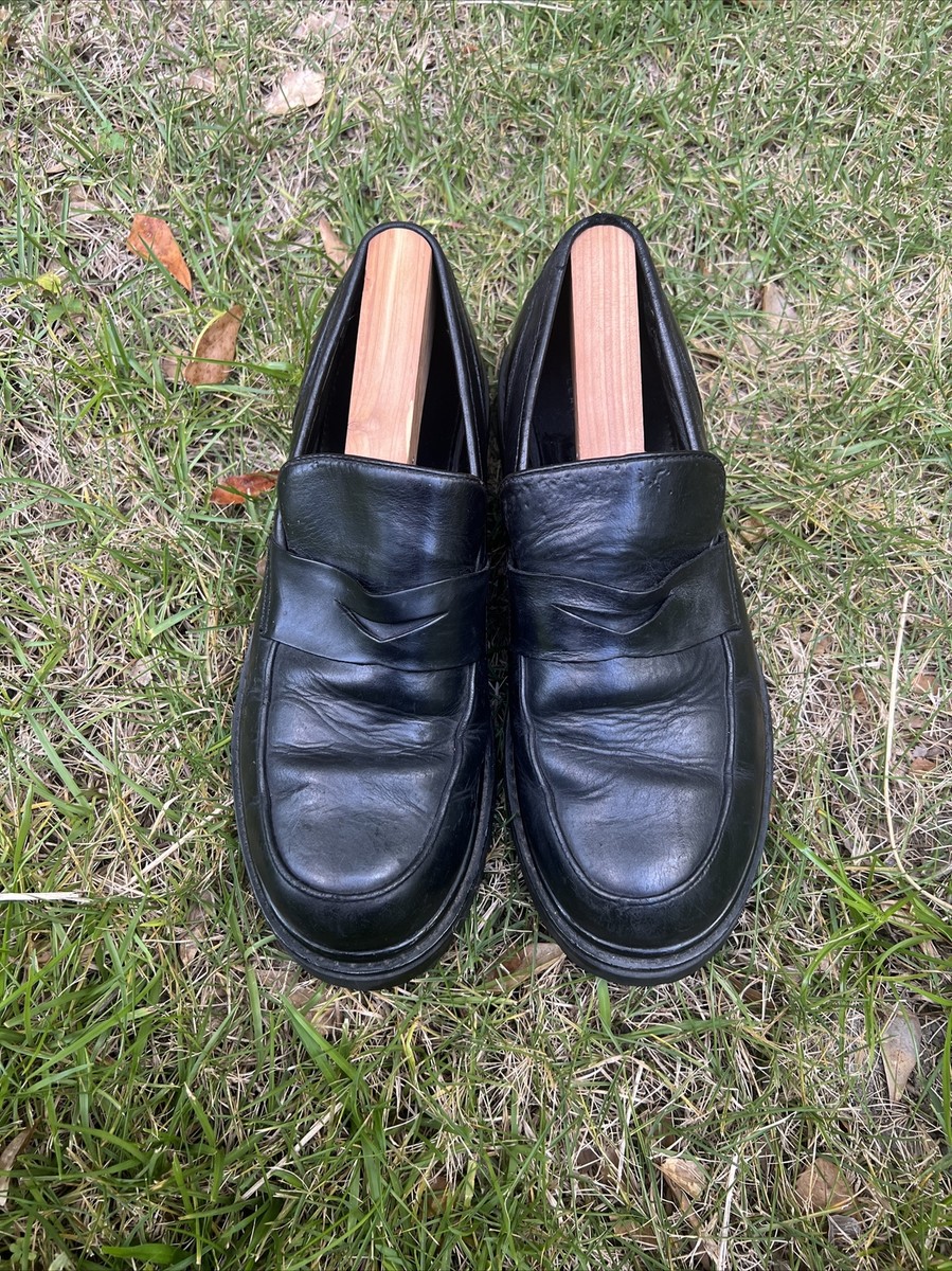 Skechers Black Leather Loafers Slip On Shoes Men Size 10 | eBay display picture 2