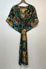 Indian Cotton Black Kaftans Summer Dress Night Gown Maxi Bridal Caftan Dress