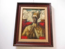 VINTAGE 1960'S CUBISM PAINTING EXPRESSIONIST ABSTRACT MODERNIST LISTED PORTRAIT