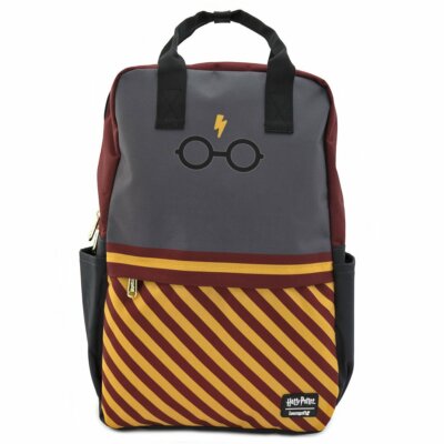 LOUNGEFLY HARRY POTTER Bolt Glasses Square Nylon BACKPACK  display picture 2