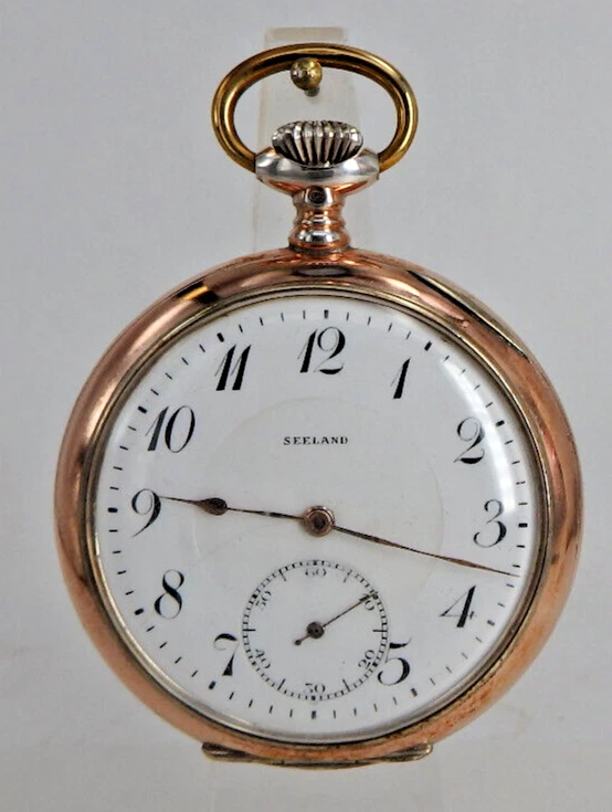 Offene Herrentaschenuhr Seeland Invicta Silber um 1925 - TOPZUSTAND (101931) - Bild 1 von 4