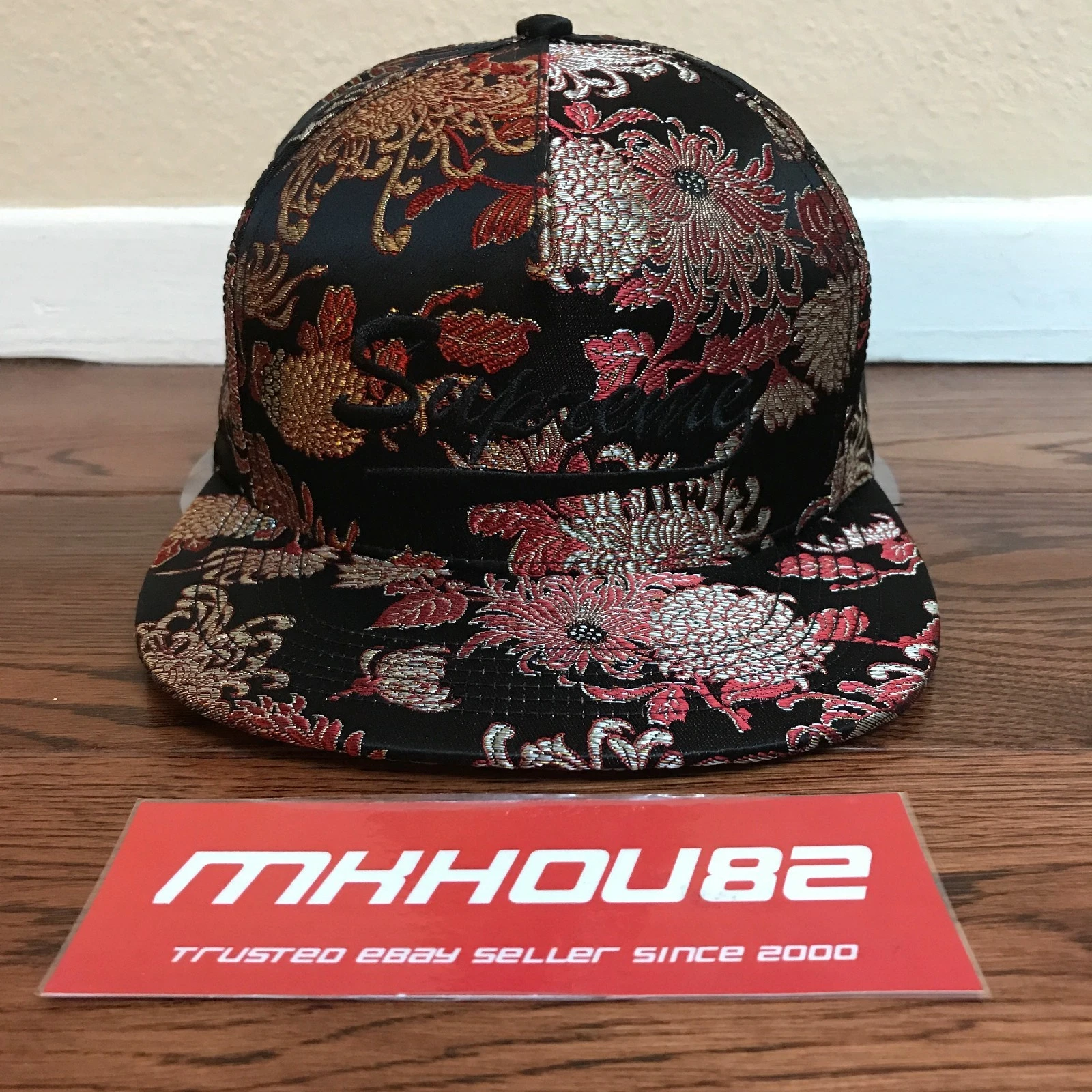 Nouveau chapeau casquette floral suprême à 5 panneaux camp noir printemps été 2017 SS17