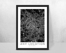 Personalised Custom CITY MAP, Any CITY/COUNTRY Travel street poster artwork