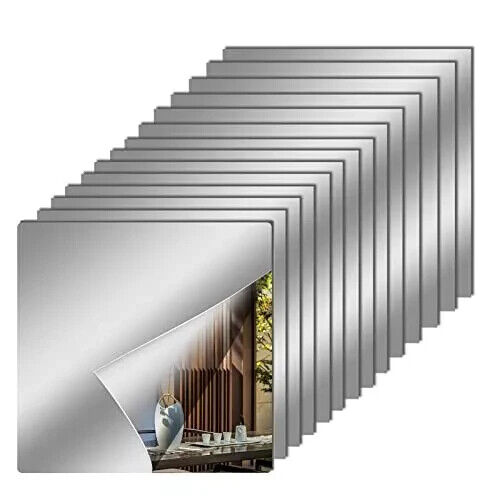 Paquete de 16 hojas de espejo flexibles acrílicas de 12 x 12 pulgadas autoadhesivas para espejos - Imagen 1 de 4