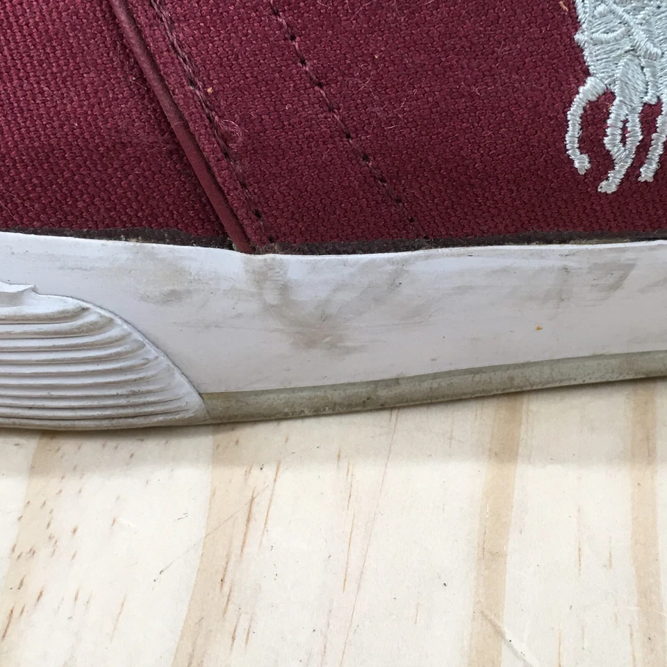 Polo By Ralph Lauren Zapatos Para Hombres 10.5 D Informales Tenis Cómodos Granate Lona Foto 3 de 4