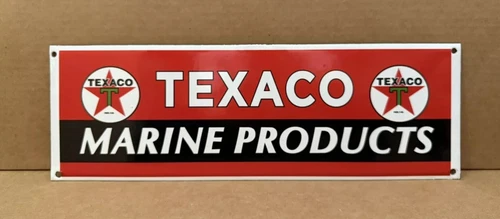 Vintage Porcelain Texaco Marine Products Sign Motor Oil Gas Wall Decor Gas Parts