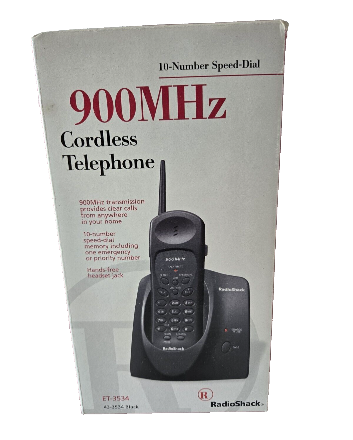 NEW Radio Shack 900MHz Cordless Telephone ET-3534 43-3534 Black C44