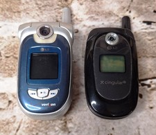 Pair of LG Flip Phones working or not is unknown 1 is Verizon  1 is Cingular