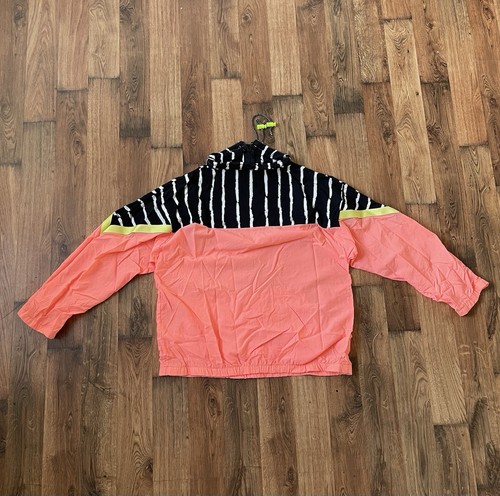 Vintage 90s Gitano Aquatic Mission Nylon Jacket 1/4 Zip Size Small Pink Neon - Picture 2 of 4
