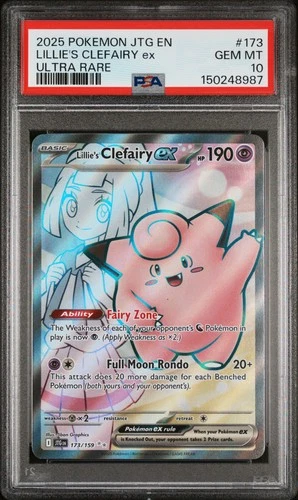 2025 POKEMON JTG EN-JOURNEY TOGETHER ULTRA RARE #173 LILLIE'S CLEFAIRY EX PSA 10