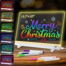 Light Up Acrylic LED Note Board Dry Erase Message Board Writing Drawing Board