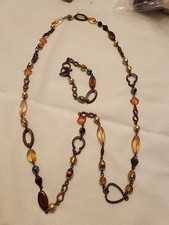Beautiful Brown Tone Necklace And Bracelet Set