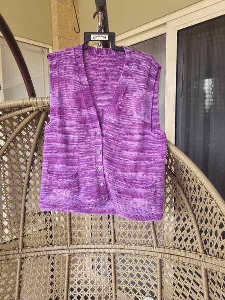 Hand Knitted Wool Blend Vest Size M/L