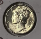 (B) 1944 - D Full Bands MERCURY SILVER DIME High Grade