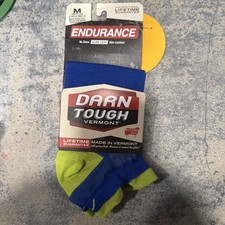 Darn Tough Endurance No Show Ultra Light Blue And Green Size Medium
