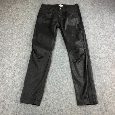 Diesel Damen Anzughose Hose Slim Fit 32 30 UK 14 schwarz glänzend glänzend glänzend