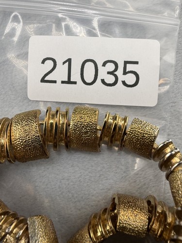 Vintage Chunky Necklace Gold Tone Brushed 80s 21", $37.49 - Photo 10