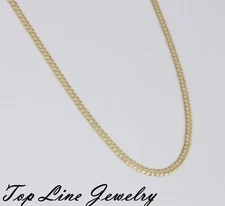 Lady 18K Gold filled 2.5mm Gold Cuban Link Curb Chain Anklet Bracelet Non Fade