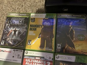 Microsoft Xbox 360 S 4GB Console - Black (1439) with games