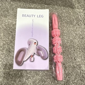BEAUTY LEG Pink Thigh Exerciser + Massage Roller 2-Piece Set