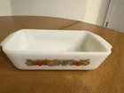 Vintage Fire King Anchor Hocking Natures Bounty Loaf Pan Dish Milk Glass 1 Qt.