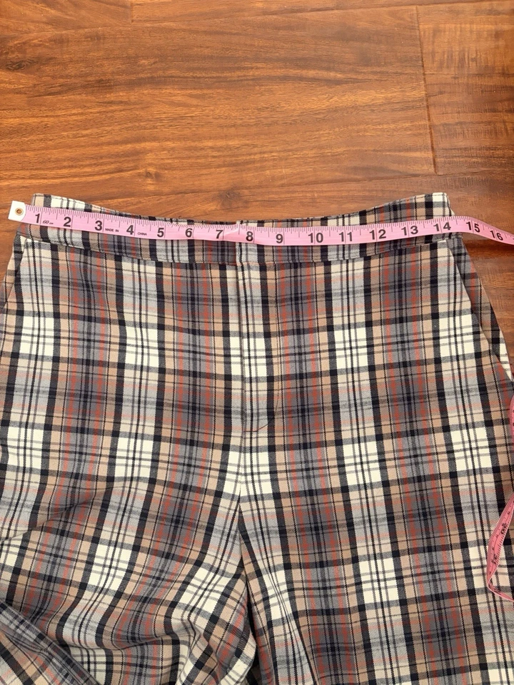 Cara Santana X Apt9 Brown Multi Plaid Wide Leg Trousers Size 4 - Image 4 of 4