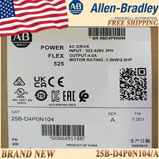 1PC AB 25B-D4P0N104 NEW PowerFlex 525 1.5kW 2Hp AC Drive 25B-D4P0N104/A For VIP