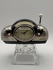 Vintage Tokyo Bay Quartz Radio Design Clock Black 3.5" x 2" New Battery Working