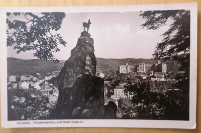 „Karlsbad – Hirschsprung und Hotel Imperial“ Echt Foto - Sudetenland - ungel. - Bild 1 von 2