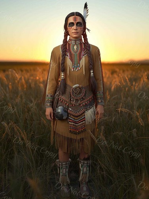 #ad Photo A4 Lakota Sioux – portrait féminin en parure cérémonielle – 1213 EUR 5.99