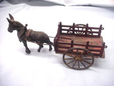 Antique Cast Iron Donkey Cart Wagon Toy Stake Bed Arcade Wilkins Ives