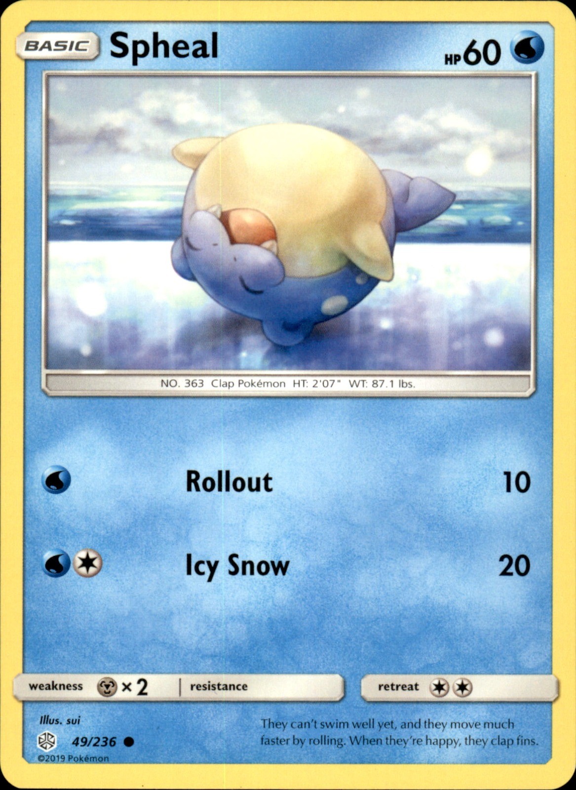 Spheal 49/236 - Pokemon SM - Cosmic Eclipse - LP