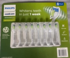 New Philips Sonicare Diamond Clean Replacement Brush Heads 8 pack HX6068/82