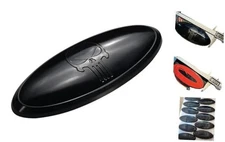 Illuminated Punisher Skull LED Light 7 Inch Front Grill Tailgate Black Emblem 