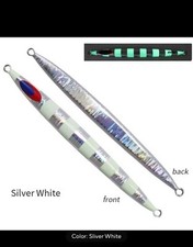Hot 400G GLOW Zebra White Silver Bluefin Tuna Fast Sinking Knife Jig