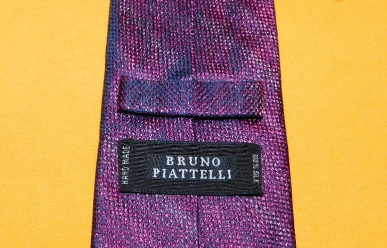 CORBATA HOMBRE BRUNO PIATTELLI MOTIVO LUNARES BORGOÑA/AZUL - CORBATAS PARA EL CUELLO - CORBATAS DE DISEÑADOR. Foto 3 de 3