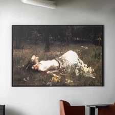 Ophelia by John William Waterhouse Canvas/Poster Wall Art - Pre Raphaelite Print