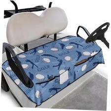 Golf Cart Blanket Seat Covers with 4 Pockets for Club Car EZGO Front Golf Blue