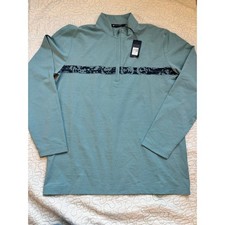 Travis Mathew Mens Golf Pullover Sweater Quarter Zip Blue Heathered Size Medium