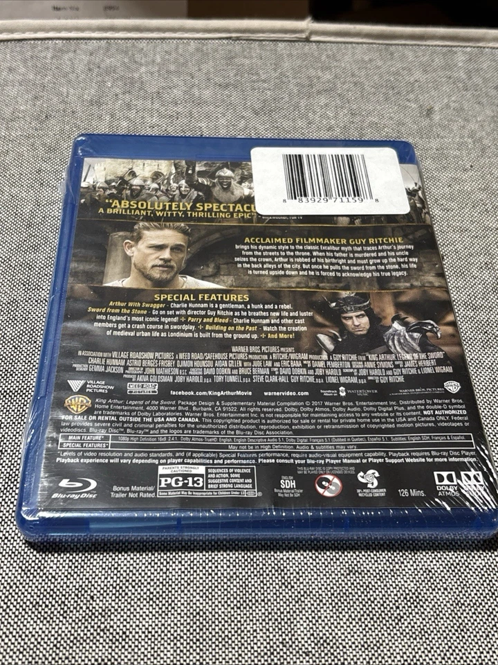 King Arthur: Legend of the Sword (Blu-ray 2017) New Sealed - Image 2 of 2