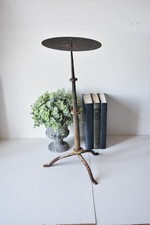 Vintage Free Standing Iron Candle Holder Candelabra Metal Floor Gothic Patina