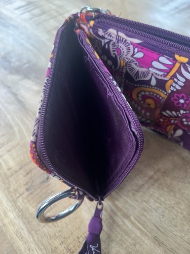 Vera Bradley Safari Sunset Doppel Ausweis Kalbsleder Geldbörse Reißverschluss Clutch Neu ohne Etikett - Bild 3 von 4